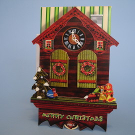 Cuckoo Clock pop-up Christmas card
